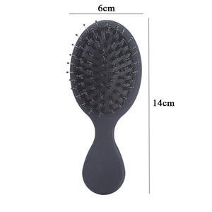 Mini peine Airbag con logotipo personalizado, cerdas de jabalí Multicolor, cepillo de pelo de nailon, mango de plástico mate, cepillo de masaje para desenredar el pelo - Product Image 2