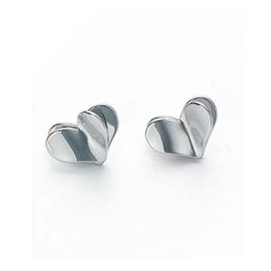 Pendientes de Botón con Forma de Corazón, Acero Inoxidable 316L, Chapado en Oro PVD, Joyería de Moda - Product Image 1