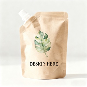 China Supply Eco Friendly <b>Printed</b> <b>Packaging</b> Custom Biodegradable Recyclable Liquid Kraft Paper Spout Pouch With Spout Top - Product Image 3