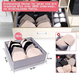 Organizzatore di abbigliamento in tessuto contenitore cubi divisore cassetto <span class=keywords><strong>per</strong></span> reggiseni e biancheria intima scatola organizzatore <span class=keywords><strong>armadio</strong></span> - Product Image 3