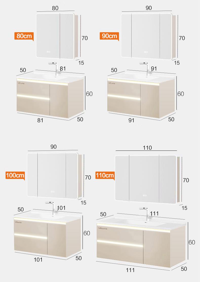 Mueble de baño de 100 cm + espejo inteligente