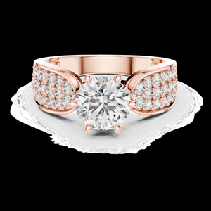Anillo de Diamantes Cultivados en Laboratorio con Corte Brillante, Chapado en Oro Rosa de 14K, Unisex, Estilo Hiphop, Certificado IGI, para Compromiso o Boda, de Amber Jewels - Product Image 1