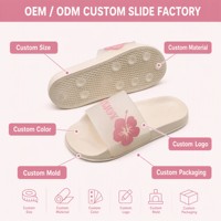 Sandalias Unisex Personalizadas OEM con Suela Antideslizante de EVA, Correa de PVC, Diseño de Flor de Hibisco, Blancas, para Vacaciones de Verano Hawaianas