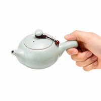 Service à thé en céramique vernissée prêt à la vente avec théière et tasses, emballage cadeau Kraft pour les vendeurs en ligne et les boutiques