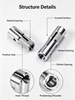 Manchon de serrage extensible en fer chromé usiné CNC, insert de verrouillage fendu, pièce de rechange OEM pour quincaillerie de tambour, usinage