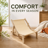 Chaise longue pliable en bambou pour chat, lit surélevé pour chat avec tapis en sisal, lit de repos rafraîchissant pour l'été pour chats d'intérieur