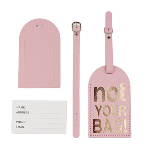 Étiquettes de bagages à motif de lettres, 4 pièces, en cuir synthétique microfibre, étiquettes de nom et d'adresse pour valise, accessoires de voyage, noir - Product Image 4