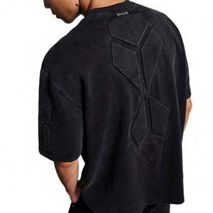 Ropa de calle personalizada para hombre, camiseta de diseñador en relieve 100% algodón tejido con estampado digital - Product Image 1