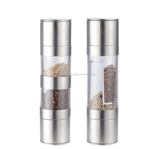 <span class=keywords><strong>Amazon</strong></span> fournitures usine En Acier Inoxydable double moulin à sel, moulin à sel manuel, Sel et Poivre De Meulage - Product Image 5