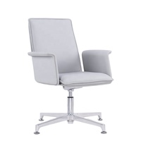 Chaise de bureau de direction contemporaine de luxe en cuir PU, ergonomique, pivotante, avec cadre en aluminium, réglage en hauteur, 4 positions de verrouillage, multifonction, garantie 5 ans
