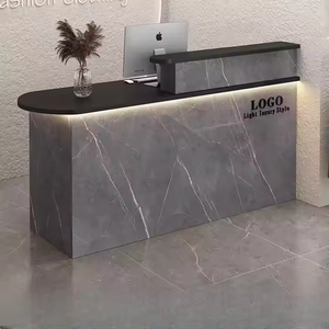 Custom Curved Reception Counter Modern Office <b>Desk</b> Furniture Glossy Piano Varnish Beauty Salon Reception <b>Desk</b> - Product Image 5