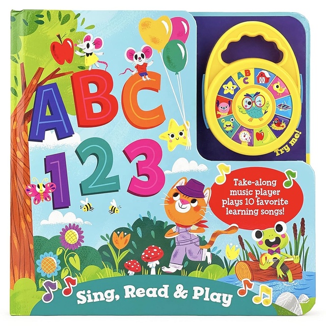 ABC 123 Sing Read and Play Children's Deluxe Music Player Toy and Board Book Set Interactive Sound Book