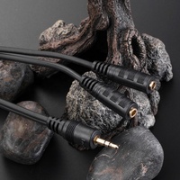 Câble Répartiteur Audio Jack 1/8 "3.5MM Stéréo Mâle Double 3.5MM Femelle PVC Veste Aux Interface Extension pour Casque Ordinateur