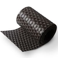 PVC Polyrattan Double Rod Mat taman pagar Panel tahan angin privasi layar keras Strip Mesh dekorasi teralis untuk gerbang