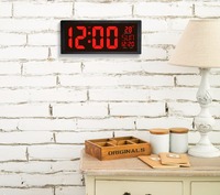Jam Kalender Digital LED Besar untuk Meja & Dinding dengan Panel Cermin, Waktu Musim Panas DST