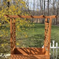Jardinière en bois Combohome avec treillis pour herbes, légumes et fleurs, design de treillis arqué, kit de jardinage intérieur/extérieur