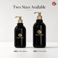 Bouteilles Distributrices à Pompe CHENGSEN PET - 300ml & 500ml, Couleurs Ambrées, Option Logo Personnalisé pour Shampoing, Gel Douche et Savon Liquide