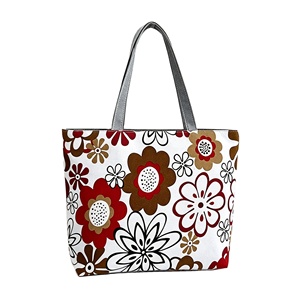 Sac fourre-tout en toile vintage personnalisé avec logo imprimé, fermeture éclair, grande capacité, sac à bandoulière pour le shopping quotidien, les voyages et la plage - Product Image 1