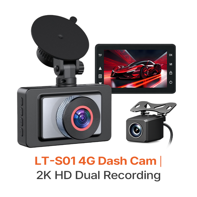 4K 3'' IPS Screen 2 Lens Dash Cam 1080p hd Night Vision Wide Angle 2 Channel Full View Car Recorder Wifi Gps