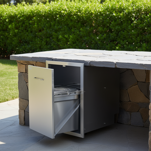 Vevor - Tiroir à déchets coulissant en acier inoxydable 17,7x22,8x22,6 pouces - Bac de rangement pour cuisine extérieure et îlot BBQ - Product Image 2