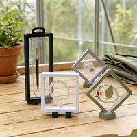 Boîte de rangement flottante carrée simple en PE transparent anti-poussière avec fermeture à boucle, étui d'emballage en plastique coloré pour bijoux, vente en gros