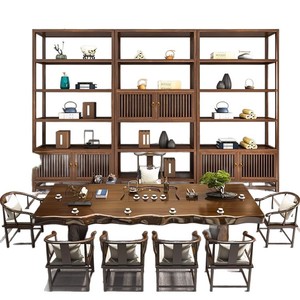 Ensemble table et chaises en bois massif - Style chinois moderne, luxe léger, station de préparation de thé haut de gamme pour usage domestique - Product Image 5