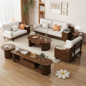 Divano in legno massello in legno massello-nordico moderno minimalista di piccole dimensioni divano a forma di nuvola ad <span class=keywords><strong>angolo</strong></span> della stanza - Product Image 6