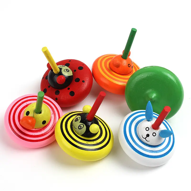 Jouets éducatifs gyroscope à filature en bois fait à la main