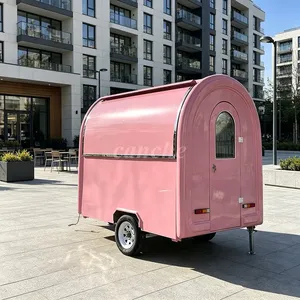 Mini-remorque alimentaire mobile Canche de 2,2 mètres, rose, pour café, bonbons et donuts - Product Image 1
