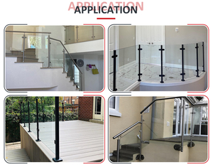 Đơn đôi cạnh kính bảo vệ cột đường sắt hiện đại lan can ban công phụ kiện kính thép không gỉ lan can lan can - Product Image 4