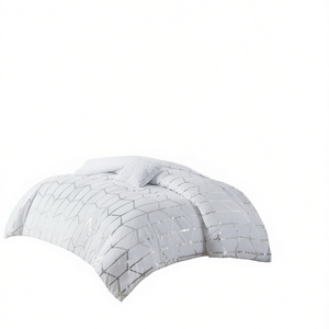 Set Copripiumino Stampato Metallizzato 100% Poliestere, Biancheria da Letto per Casa, Misura Full, Lavabile in Lavatrice - Product Image 1