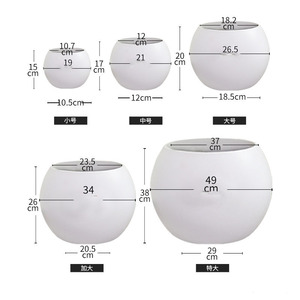 Jardinière en argile de magnésium Navire de sol sphérique innovant pour les magasins de décoration de maison de luxe Grande pièce maîtresse d'affichage <span class=keywords><strong>botanique</strong></span> - Product Image 6