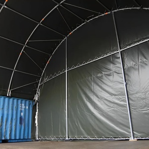 Carpa <span class=keywords><strong>de</strong></span> Contenedor Reforzada <span class=keywords><strong>de</strong></span> 20 x 20 pies (6 x 6 m) con Estructura <span class=keywords><strong>de</strong></span> Truss Simple y Panel Trasero Cerrado, Certificación CE - Product Image 4