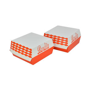 Boîte de conteneur de hamburger à emporter jetable personnalisé 6x6 pouces emballage de hamburger frites hamburger boîte de papier pour restaurant - Product Image 3