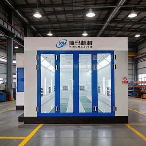 Cabine de peinture automobile portable avec éclairage LED, chauffage <span class=keywords><strong>diesel</strong></span>/gaz/électrique 33KW, cabine de peinture automobile avancée 8mx4m avec éclairage LED - Product Image 1