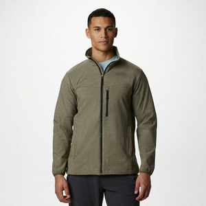 Best Selling Wholesale Men's Winter Stand Collar Hooded <b>Wool</b> Lined Softshell Jacket Outdoor Mountain Breathable - Product Image 1