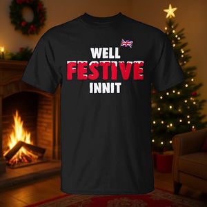 Camiseta navideña con bandera del Reino Unido de Well Festive Innit - Product Image 3