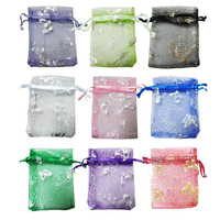 Sacs en organza personnalisés avec impression flocon de neige doré, sacs fourre-tout pour bonbons, sacs d'épicerie, grands sacs cadeaux de Noël et de mariage en organza