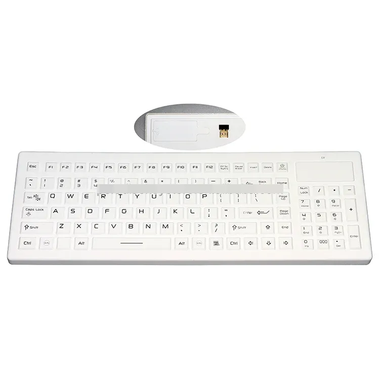 IP68 Waterproof industrial rubber 2.4Silicone wireless medical industrial keyboard wireless industrial keyboard