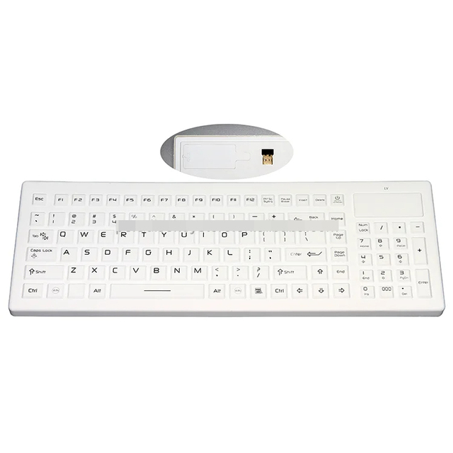 IP68 Waterproof Industrial Rubber 2.4Silicone Wireless Medical Industrial Keyboard Wireless Industrial Keyboard