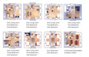 コンテナハウス拡張可能シニア2 34ベッドルームコンテナハウス1バスルーム1キッチン折りたたみ式小型ホームハウス