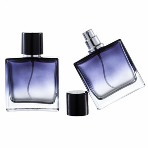 ขวดน้ำหอมแก้วหรูหราสีน้ำเงินไล่เฉดขนาด 30 มล. ขวดสเปรย์แบบเติมได้ เครื่องพ่นน้ำหอมพกพาสำหรับเดินทาง - Product Image 4