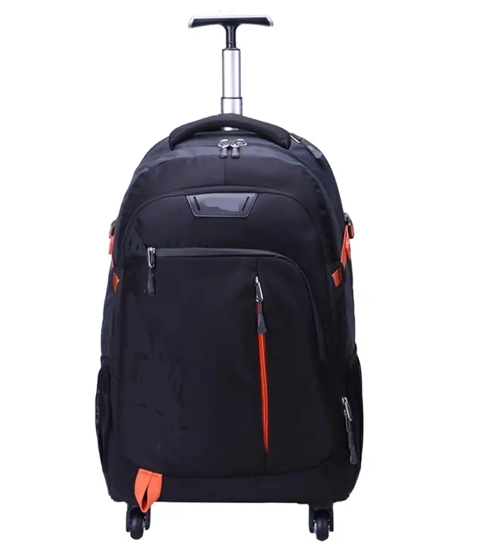 Water Resistant Rolling Wheeled Backpack Laptop Compartment Bag