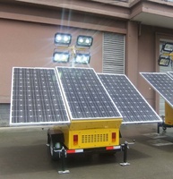 Tour d'éclairage de route de mât télescopique de 7M 9M tour d'éclairage mobile solaire tour d'éclairage évaluée IP65 lampe à LED tour d'éclairage alimentée en courant continu