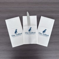 Serviettes personnalisées avec logo pour hôtel, serviettes jetables pour invités, serviettes de table avec poche pour couverts pour restaurant