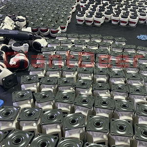 Rodas ajustáveis da altura do pé do nylon do nivelamento industrial da placa superior da fábrica - Product Image 3