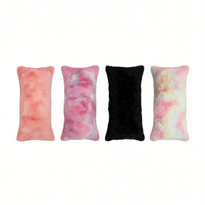 Oreiller rectangulaire à poils longs, doux et moelleux, en polyester et coton, style tie-dye, oreillers de lit modernes, couleurs assorties - Product Image 1