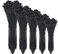 Cravates de câble en Nylon étanches, boucle de crochet à fermeture éclair avec Logo personnalisé, auto-verrouillage en plastique noir et UV, température spéciale, PA66