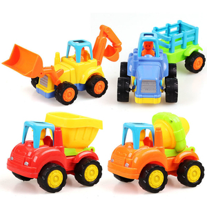 Set di veicoli per inerzia di plastica in ABS simpatico cartone animato Set di giochi Unisex per bambini escavatore e Mixer combinazione di ingegneria regalo - Product Image 2