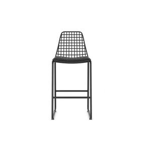 Modern design zwarte grid rugleuning zachte lederen zitting stevig frame voor Europese en Amerikaanse bars restaurants ijzeren barkruk - Product Image 2